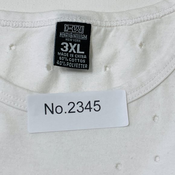 Henry & William New York Womens 3XL White T-Shirt Crew Neck Front Holes - Picture 12 of 12